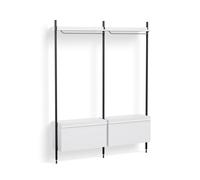 Pier System 1002 2 Column Étagère / Garderobe Hay Blanc-Noir - AB854-B665-AI80