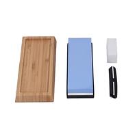 Pierre à aiguiser 1000 et 6000 grains, ensemble de pierres à aiguiser pour couteaux, avec base antidérapante, support en bambou et guide d’angle, adapté aux couteaux de cuisine, de