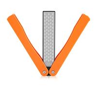Pierre à aiguiser diamant professionnelle double face grain 400 600, conception pliable portable pour camping en plein air, outils de cuisine, équipement jaune noir (Yellow)