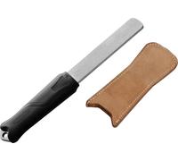 Pierre à aiguiser diamantée double grain avec bande de cuir, affûteuse d'outils pour aiguiser les couteaux, les haches, les lames de tondeuse, les sécateurs et toutes les lames, grossier/extra fin