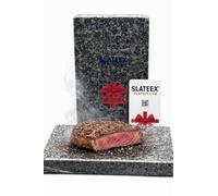 Pierre à griller en granit poli - 20 × 12 × 2,5 cm - Pierre naturelle pour steak, viande, poisson et légumes