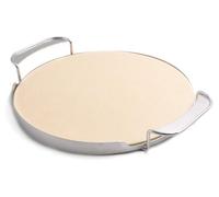 Pierre à pizza cordiérite - Diamètre 33,5 cm - Avec support métallique - Compatible Weber GBS