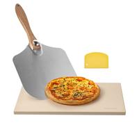 Pierre à Pizza Rectangulaire en Cordiérite-VEVOR-50,8 x 35,5 cm-avec Pelle en Aluminium-Épaisseur 1,5 cm