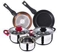 Pierre Cardin Eclat Batterie de cuisine 5 pièces en acier inoxydable avec jeu de poêles (20/24 cm) Neon Classic en aluminium forgé