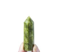 Pierre de jade Xiu naturelle à pointe unique - Prisme hexagonal - Pierre de quartz naturel - Baguette - Tour de baguette - Décoration d'intérieur - Cadeaux - Ornement en cristal - 5-6 cm de haut - 1
