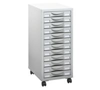 Pierre Henry Desserte Mobile Polly 12 tiroirs Grise