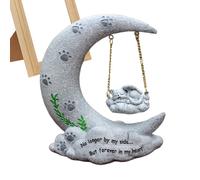 Pierre Jardin Commémorative Chat Stèle Funéraire Résine Marqueur Tombe | Lune Souvenir Chat Paradis Deuil Sympathie Pour Animal Extérieur Jardin Pelouse Tombe Décoration Résine