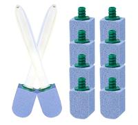 Pierre Ponce Naturelle pour WC, 10 Recharges Brosse Ménage | Détartrage Puissant et Respectueux des Surfaces, Manche Ergonomique, Suspension Intégrée, Facile à Accrocher