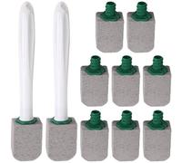 Pierre Ponce pour Toilettes avec Manche, 10 têtes et 2 poignées, nettoyant pour Cuvette, enlève Les Traces d’Eau calcaire et de Rouille, Long Manche Pratique pour Le Nettoyage Quotidien