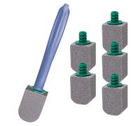 Pierre Ponce WC Brosse Toilettes, 6 Recharges Détartrage Naturel | Élimine Calcaire et Taches D'urine, Propreté Durable, Poignée Réutilisable, Rangement Suspendu