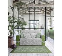 Pierre Tappeti ANRO Tapis moderne Malaisie vert motif jungle tropicale nature feuilles fougères, ameublement de cuisine, couloir multi-usages lavable, antidérapant 55 x 140 cm