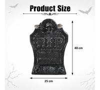 Pierre tombale de squelette pour Halloween - Décoration - 40 x 25 cm - Résine synthétique - Avec lumière, son et mouvement - Pour cimetière