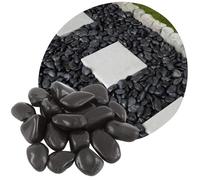Pierres décoratives polies noires, 2 à 4 cm, 20 kg, pour étang et gabions, petites pierres noires pour pots de fleurs, vases, terrarium et aquarium, belle décoration de jardin naturelle