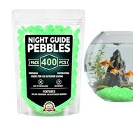 Pierres lumineuses de jardin - 400 pièces Pierre à empiler décorative artificielle à énergie solaire | Pierres lumineuses pour le jardin - Convient pour le bassin à poissons d'aquarium étang paysage
