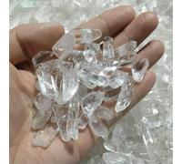 Pierres naturelles, cristaux, éclats de quartz, gravier, améthyste, fluorite, minerai d'agate, lot en vrac, décoration pour aquarium, maison ou bureau, loisirs créatifs - Pointe de quartz clair - 20