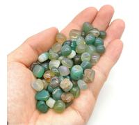 Pierres naturelles, cristaux, éclats de quartz, gravier, améthyste, fluorite, minerai d'agate, lot en vrac pour aquarium, décoration de bureau, artisanat - Agate verte - 50 g