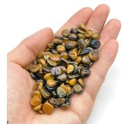 Pierres naturelles, cristaux, éclats de quartz, gravier, améthyste, fluorite, minerai d'agate, lot en vrac pour aquarium, décoration de bureau et loisirs créatifs - Œil de tigre - 100 g
