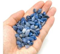Pierres naturelles, cristaux, éclats de quartz, gravier, améthyste, fluorite, minerai d'agate, lot en vrac, pour aquarium, décoration de bureau, artisanat - Aventurine bleue - 100 g