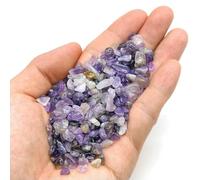 Pierres naturelles, cristaux, éclats de quartz, gravier, améthyste, fluorite, minerai d'agate, lot en vrac pour aquarium, décoration de bureau ou loisirs créatifs - Améthyste - 100 g