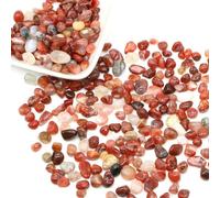 Pierres naturelles, gravier, cristaux, éclats de quartz, minéraux, reiki, agate roulée, spécimen de pierre précieuse, décoration pour aquarium, artisanat - Agate rouge - 20 g