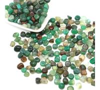 Pierres naturelles, gravier, cristaux, éclats de quartz, minéraux, reiki, agate roulée, spécimen de pierre précieuse, décoration pour aquarium, artisanat - Agate verte - 50 g