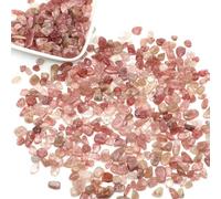 Pierres naturelles, gravier, cristaux, éclats de quartz, minéraux, reiki, guérison, agate roulée, spécimens, pierres précieuses, décoration d'aquarium, artisanat - Quartz fraise - 100 g
