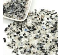 Pierres naturelles, gravier, cristaux, éclats de quartz, minéraux, reiki, guérison, spécimen d'agate roulée, pierres précieuses, décoration pour aquarium, artisanat - Pierre de lune noire - 100 g