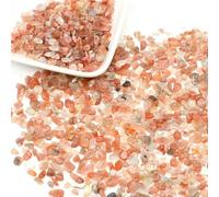 Pierres naturelles, gravier, cristaux, éclats de quartz, minéraux, reiki, guérison, spécimen d'agate roulée, pierres précieuses, décoration pour aquarium, artisanat - Pierre de soleil - 100 g
