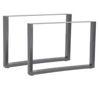 Piètement de table 100x72 cm Pieds de meuble gris Pieds de table industriels Patins de banc acier