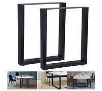 Piètement de table 60x72cm Pieds de meuble noir Pieds de table industrie Patins de banc acier