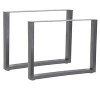 Piètement de table 90x72 cm Pieds de meuble gris Pieds de table industriels Patins de banc acier