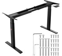 Piètement de table avec double moteur - Réglable en hauteur de 70 à 117 cm - Longueur 110 à 178 cm - Piètement de table électrique - Base ergonomique pour poste de travail DIY (cadre noir uniquement)