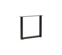 Piètement en métal noir, forme en U, tube d'acier, finition poudre mate - Woood, Tablo - 79x10x72 cm