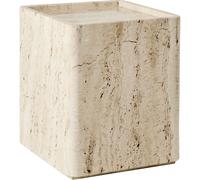GUBI Table d'appoint Pietra 33x33x40 cm Travertin blanc neutre