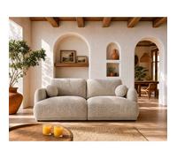 Pietro - Canapé droit 3 places en tissu texturé - Beige
