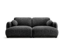 Pietro - Canapé droit 3 places en tissu texturé - Gris Anthracite Gris Anthracite