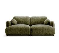 Pietro - Canapé droit 3 places en tissu texturé - Vert Vert