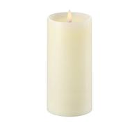 Piffany Copenhagen Uyuni Lighting Pillar Bougie LED, mèche profonde, 7,8 x 15 cm, en cire véritable, ivoire - Fonction minuterie 6 heures - Pas de risque d'incendie, pas de formation de suie et pas