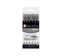 SAKURA Pigma Micron 05 Fineliner Set - Earth Colours - 6 Stylos 0.45 mm Waterproof - Professional Drawing & Illustration