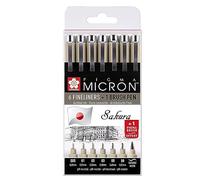 PIGMA MICRON Sakura ESPACEBEAUXARTS Manga Set Noir 7 Toutes Les Plumes Set 005,01,02,03,05,08, Brush