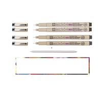 PIGMA MICRON Sakura Stylo à Pigment Écriture Pointe Superfine Sepia 003, 005 + Estompe