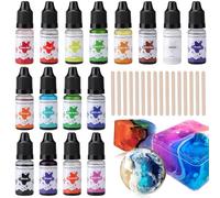 Pigment de résine époxy, 16 couleurs de colorant liquide concentré pour résine époxy, colorant de résine transparent pour coloration, fabrication de bijoux DIY, loisirs créatifs - 10 ml chacun