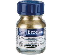 Schmincke - aqua-Bronze, or pâle riche, 20 ml, 15 812 032, pour des effets métallique brillants sur des tableaux de Gouache ou d’Aquarelles, papier, carton, carton entoilé ou toile