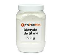 Pigment oxyde de fer poudre - Couleurs intenses et durables - Béton, enduit, peinture, chaux, plâtre - 500 g - Noir, Rouge, Jaune, Marron, Blanc dioxyde de titane, Ocre (Blanc Dioxyde de titane)