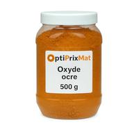 Pigment oxyde de fer poudre - Couleurs intenses et durables - Béton, enduit, peinture, chaux, plâtre - 500 g - Noir, Rouge, Jaune, Marron, Blanc dioxyde de titane, Ocre Orangé (Ocre orangé)