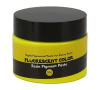 Pigment pour résine époxy 50 g, couleur fluorescente haute saturation, facile à utiliser, colorant liquide pour résine destiné aux loisirs créatifs et au bricolage. (Jaune fluorescent)