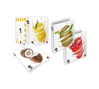 Pigna, A4 FRUITS sujets fruités assortis classeur à anneaux, organisation des notes et/ou documents scolaires, Format 27x32 cm, 5 pièces