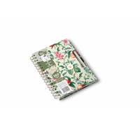 Pigna, A5 Cahier à spirale avec autocollants Nature Flowers, pochette intérieure et porte-stylo, couverture rigide, format 16x21,3 cm, intérieur 1R, ligné, papier recyclé 80 g/m², fond beige, pack 1