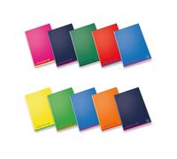 Pigna Cahier A4 couleurs 72 pages papier 100 g/m² avec revêtement, quadrillé 4 mm, lot de 10