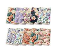 Pigna, Cahier A5 Nature Flowers, Cahier agrafé, intérieur 0C, ligné avec marge, 80 g, Papier recy ouvertures assorties, 10